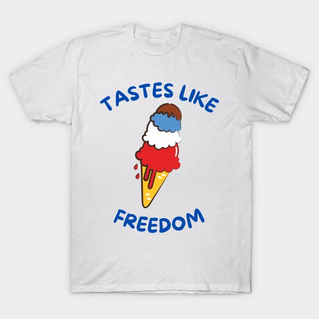 Taste like freedom cute ice cream funny 4th of july T-Shirt by Ashden